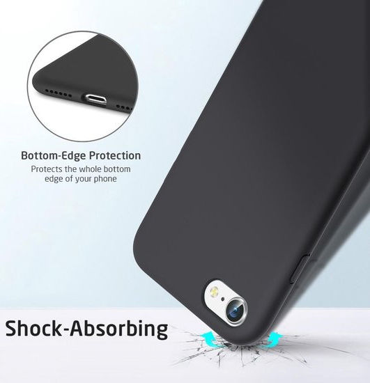 ESR Yippee Apple iPhone 7/8/SE 2020 Siliconen Hoesje Zwart afbeelding 5