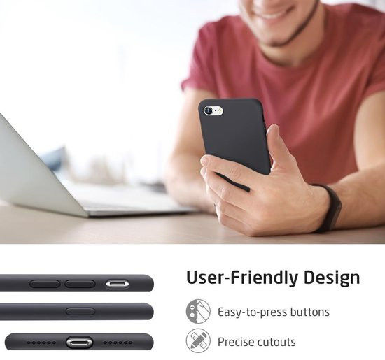 ESR Yippee Apple iPhone 7/8/SE 2020 Siliconen Hoesje Zwart afbeelding 7