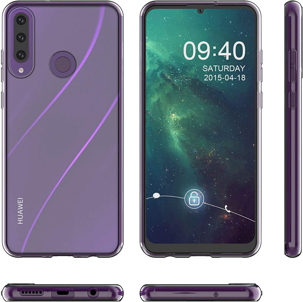 Huawei Y6p Back Cover Dun TPU Transparant afbeelding 3