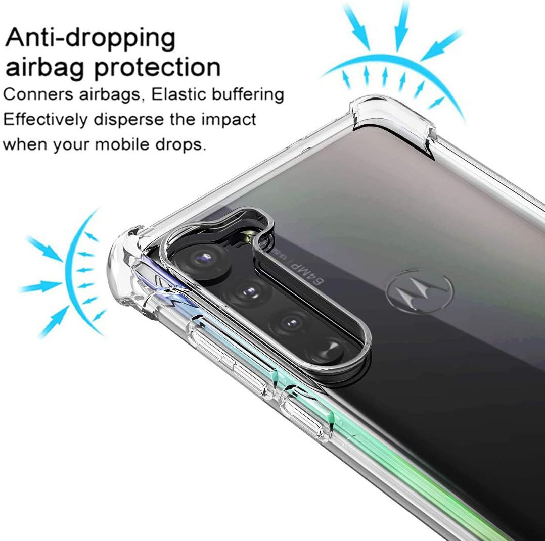 Motorola Edge Hoesje Schokbestendig en Dun TPU Transparant afbeelding 2