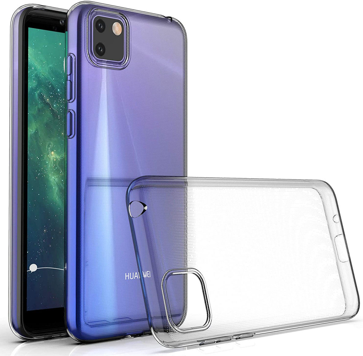 Huawei Y5P Hoesje Schokbestendig en Dun TPU Transparant afbeelding 1