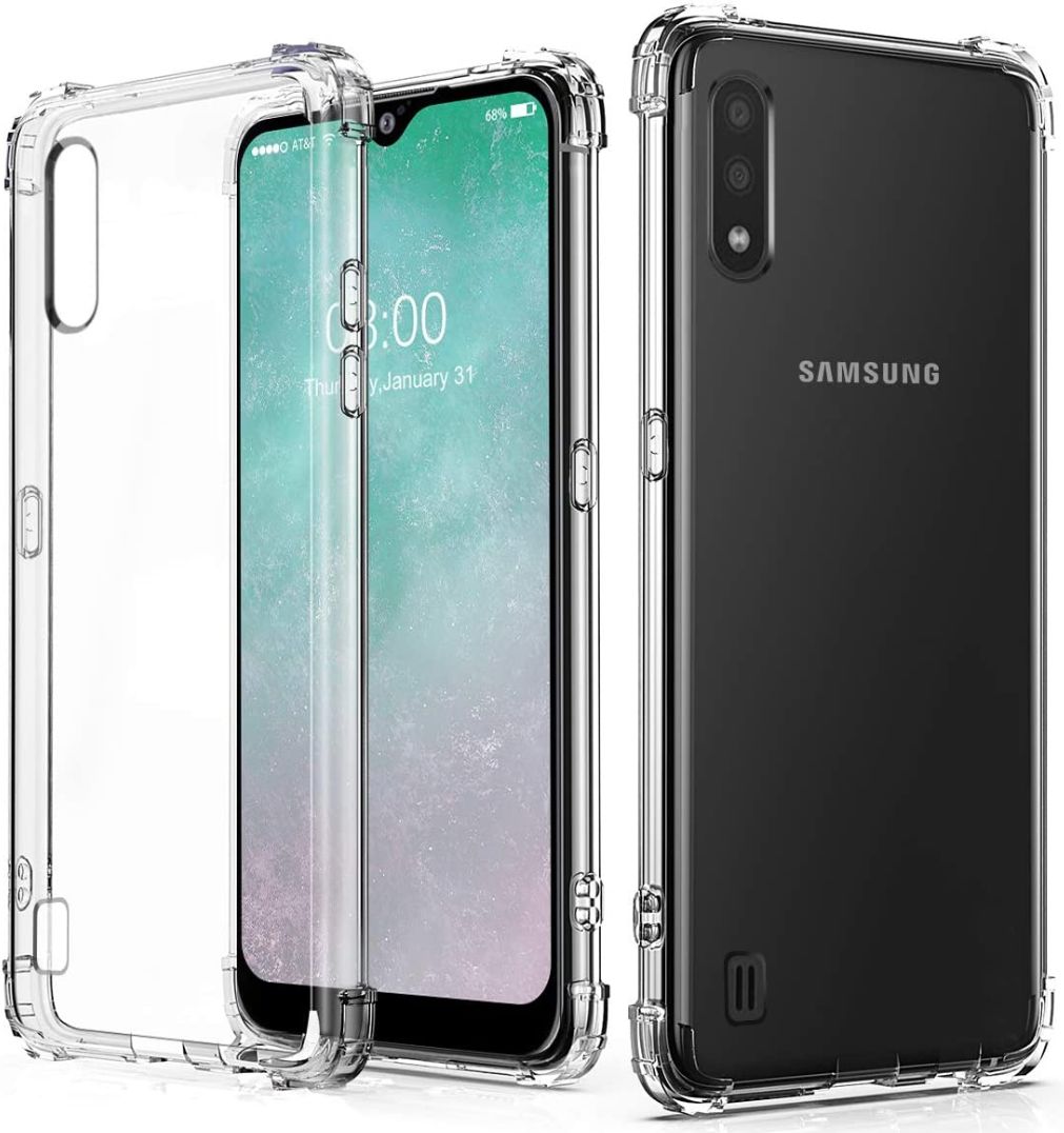 Samsung Galaxy A01 Hoesje Schokbestendig en Dun TPU Transparant afbeelding 4