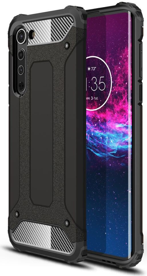 Motorola Edge Hoesje Shock Proof Hybride Backcover Zwart afbeelding 1