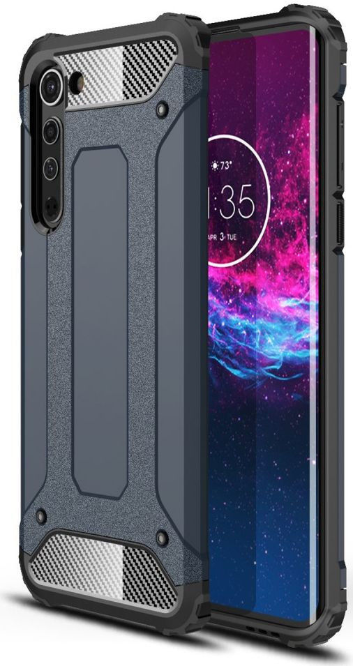 Motorola Edge Hoesje Shock Proof Hybride Backcover Donker Blauw afbeelding 1