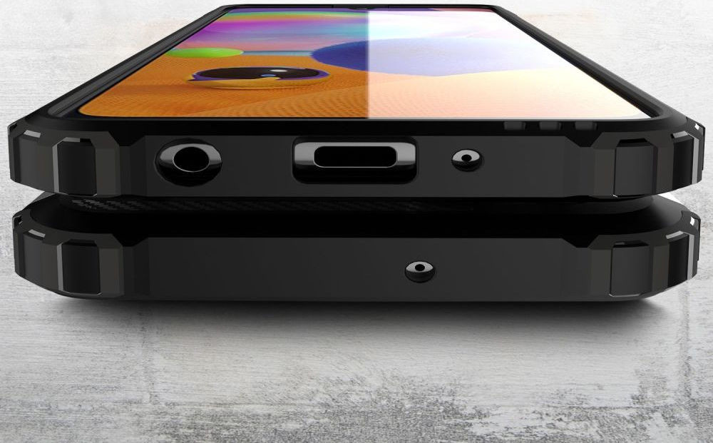 Samsung Galaxy A31 Hoesje Shock Proof Hybride Back Cover Zwart afbeelding 8