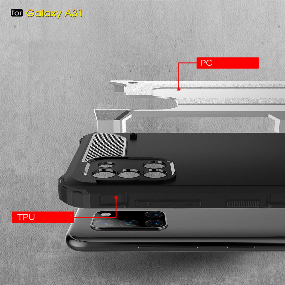 Samsung Galaxy A31 Hoesje Shock Proof Hybride Back Cover Goud afbeelding 5