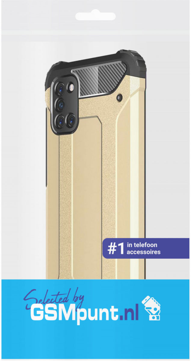 Samsung Galaxy A31 Hoesje Shock Proof Hybride Back Cover Goud afbeelding 4