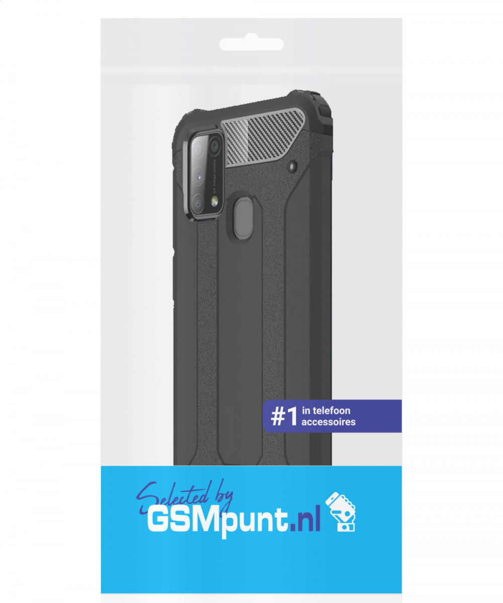 Samsung Galaxy M31 Hoesje Shock Proof Hybride Backcover Zwart afbeelding 2