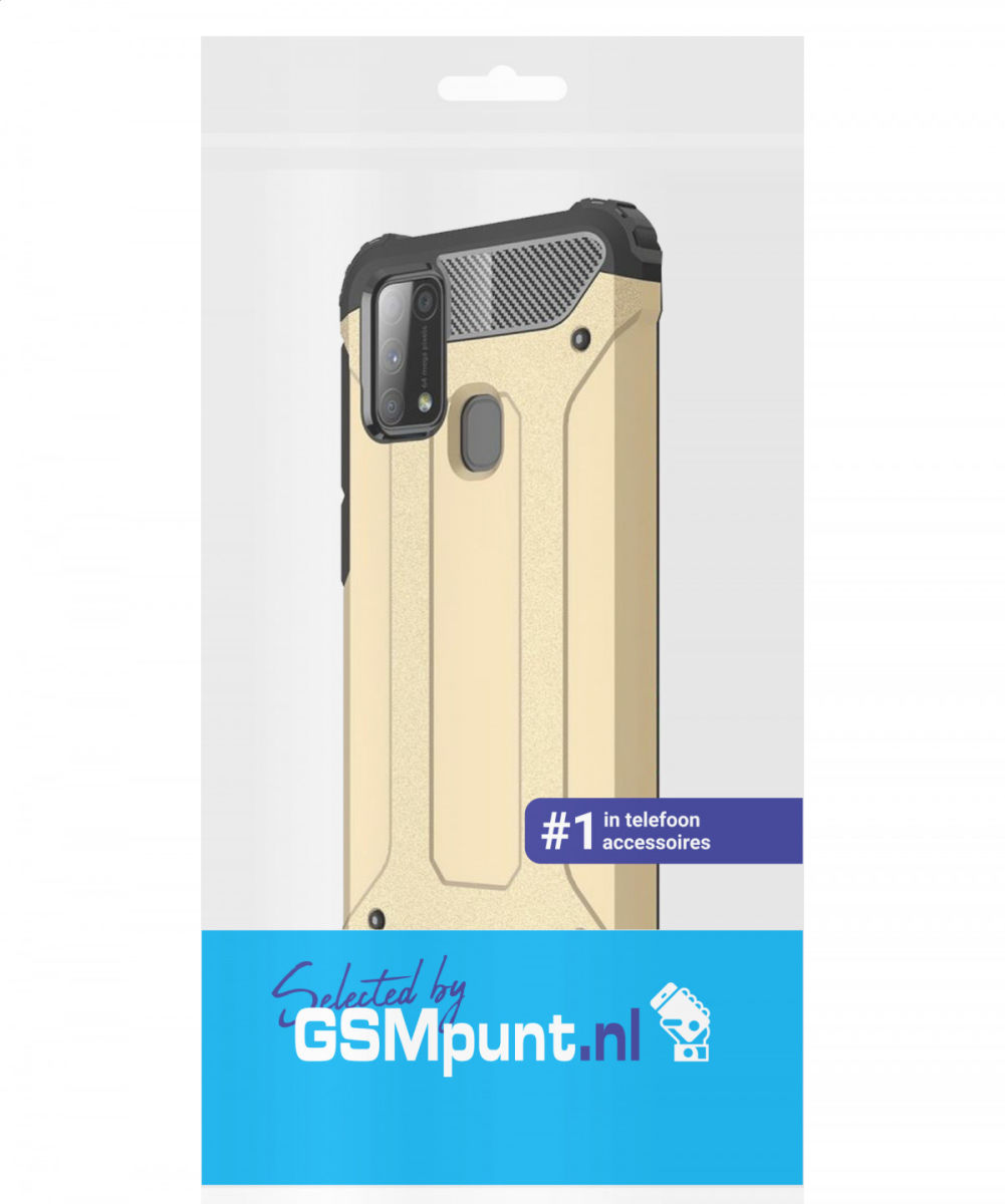 Samsung Galaxy M31 Hoesje Shock Proof Hybride Backcover Goud afbeelding 2