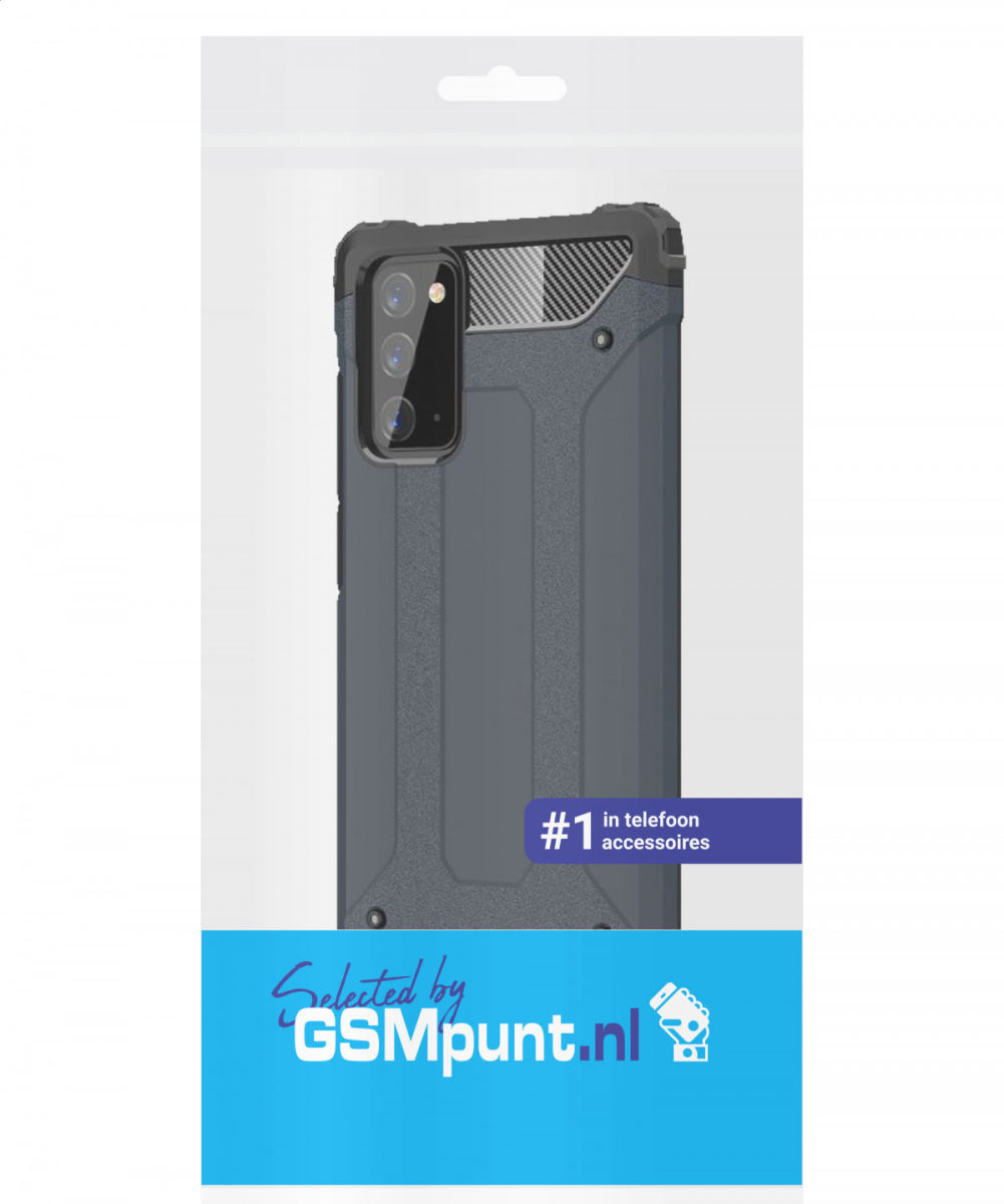 Samsung Galaxy Note 20 Hoesje Shock Proof Hybride Backcover Blauw afbeelding 2