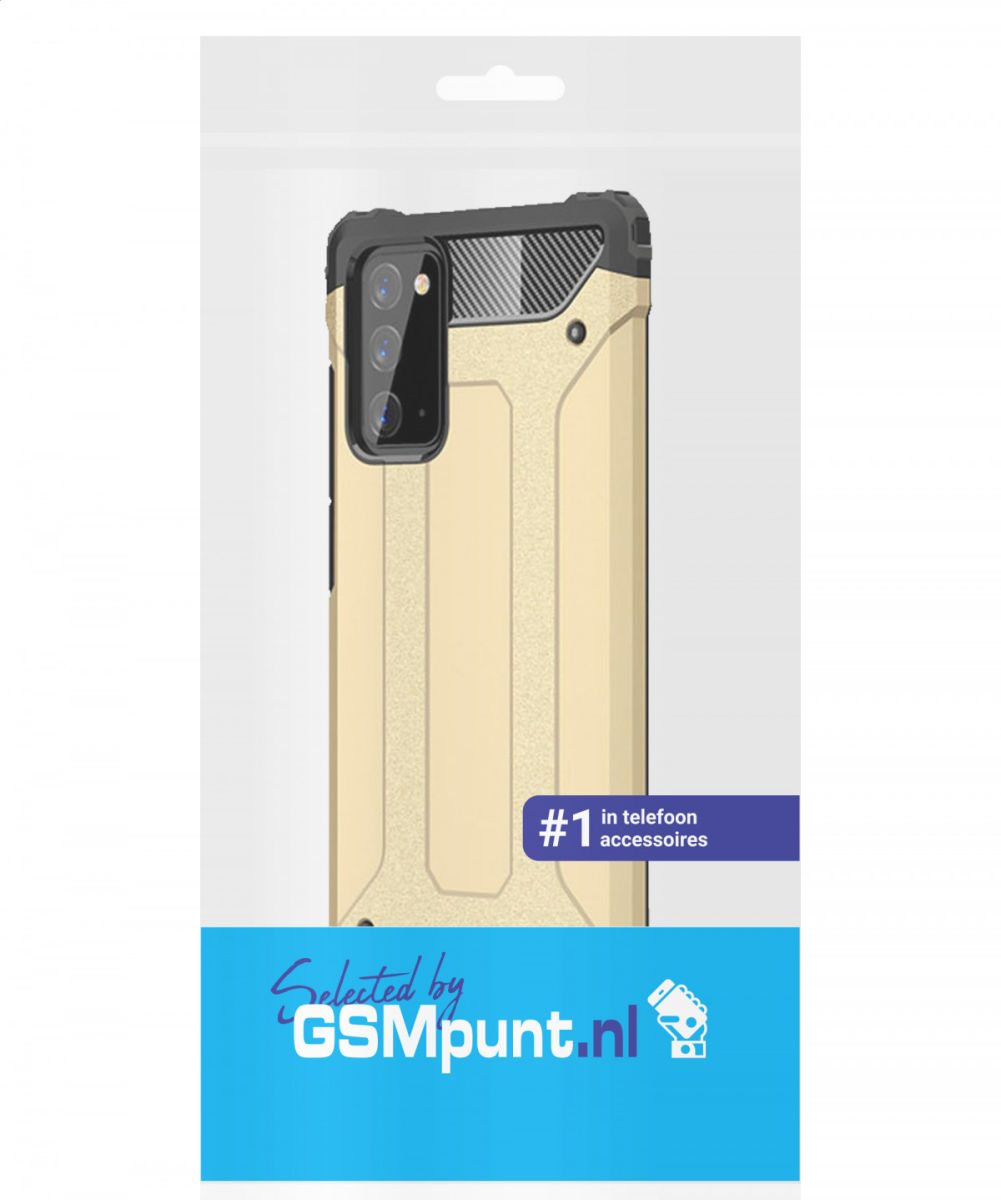 Samsung Galaxy Note 20 Hoesje Shock Proof Hybride Backcover Goud afbeelding 2