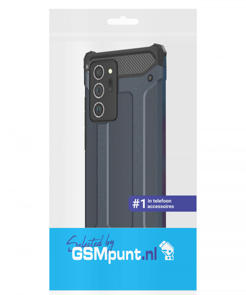 Samsung Galaxy Note 20 Ultra Hoesje Shock Proof Backcover Donker Blauw afbeelding 2