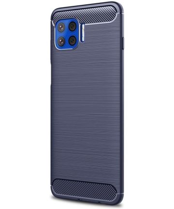 Motorola Moto G 5G Plus Hoesje Geborsteld TPU Back Cover Blauw Hoesjes
