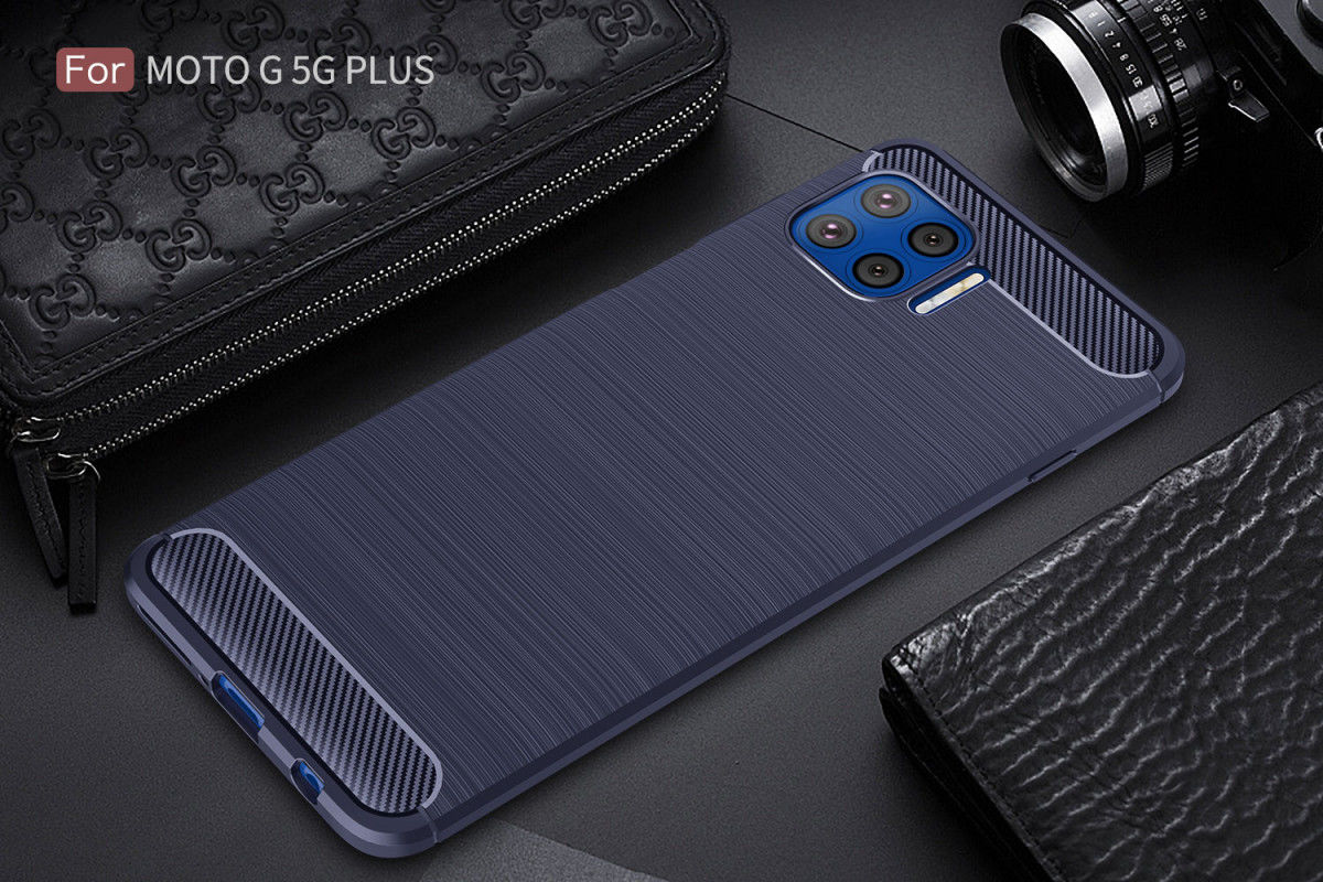 Motorola Moto G 5G Plus Hoesje Geborsteld TPU Back Cover Blauw afbeelding 6