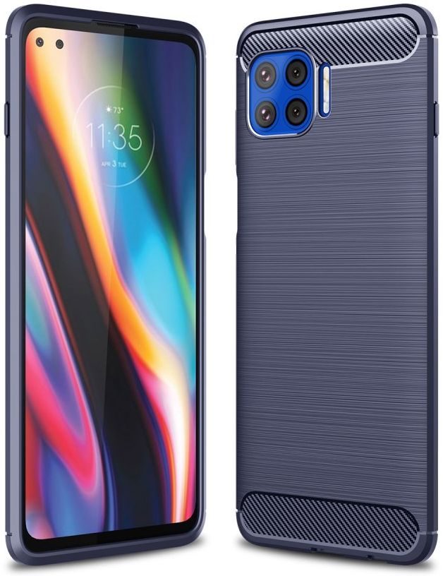 Motorola Moto G 5G Plus Hoesje Geborsteld TPU Back Cover Blauw afbeelding 5