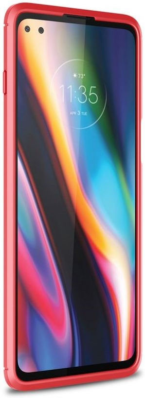 Motorola Moto G 5G Plus Hoesje Geborsteld TPU Back Cover Rood afbeelding 2