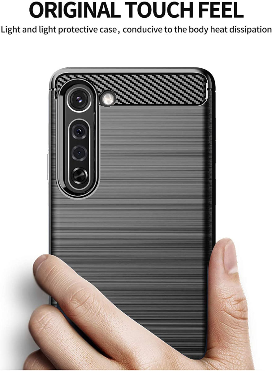 Motorola Edge Hoesje Geborsteld TPU Flexibel Zwart afbeelding 4