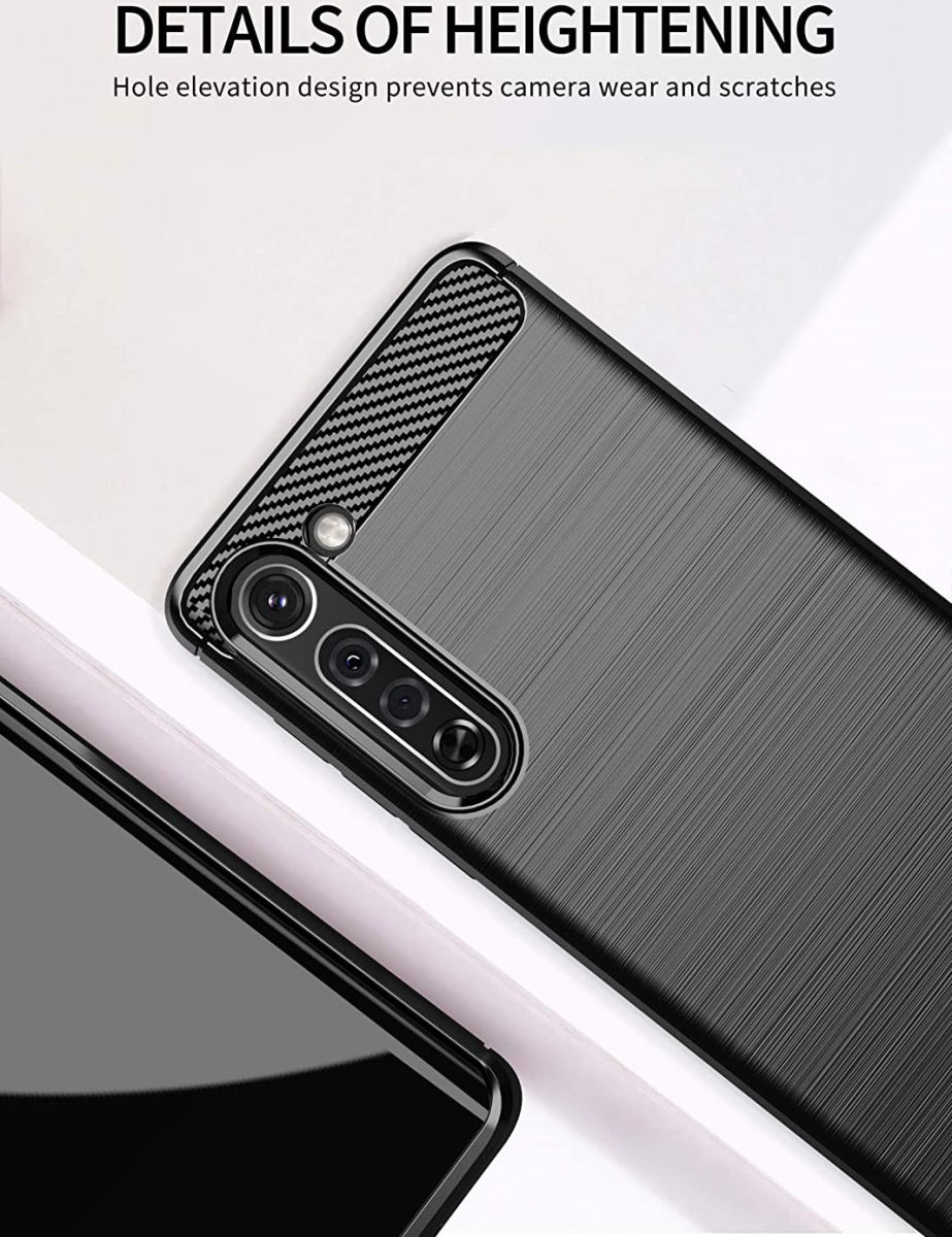 Motorola Edge Hoesje Geborsteld TPU Flexibel Zwart afbeelding 5