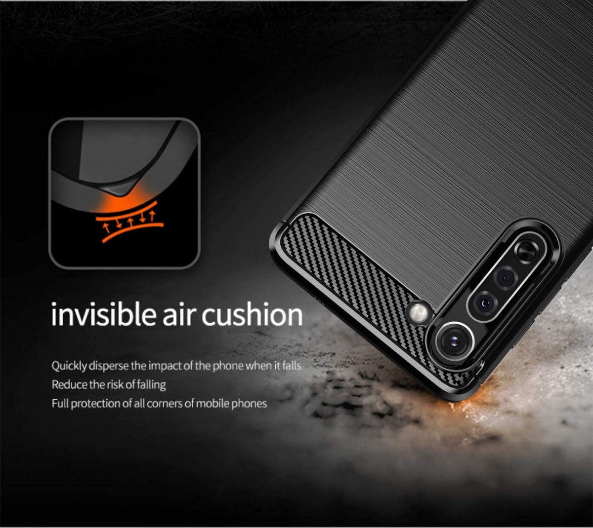 Motorola Edge Hoesje Geborsteld TPU Flexibel Zwart afbeelding 6
