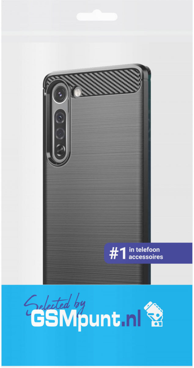 Motorola Edge Hoesje Geborsteld TPU Flexibel Zwart afbeelding 2