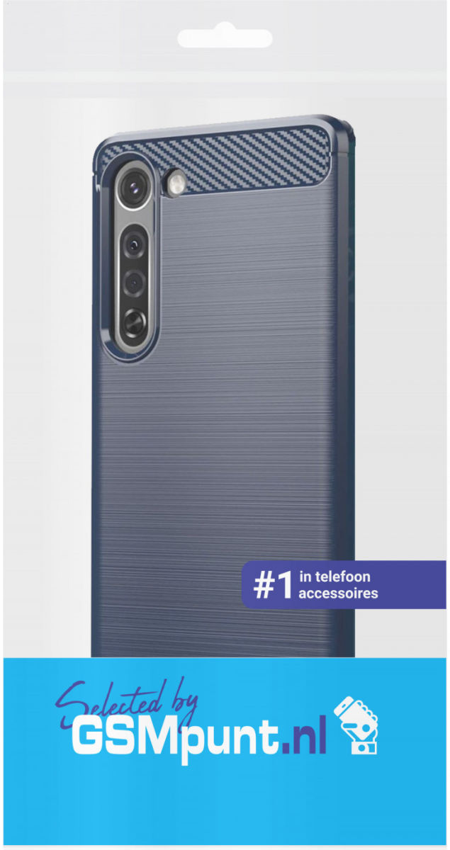 Motorola Edge Hoesje Geborsteld TPU Flexibel Blauw afbeelding 2
