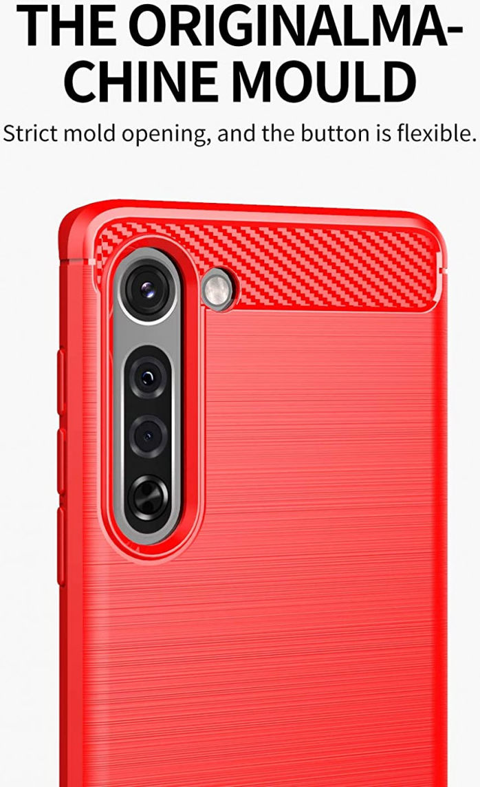 Motorola Edge Hoesje Geborsteld TPU Flexibel Rood afbeelding 2