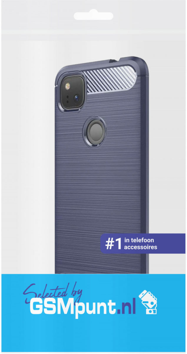 Google Pixel 4a Hoesje Geborsteld TPU Flexibel Blauw afbeelding 2