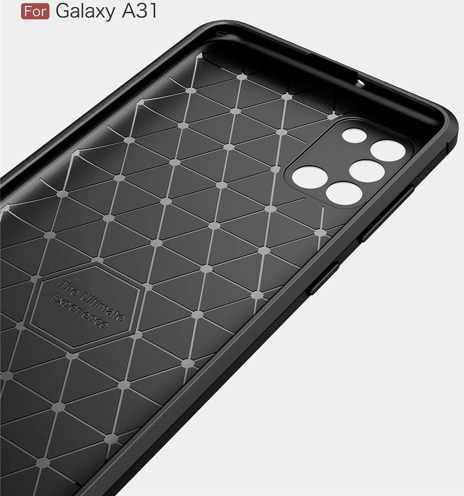 Samsung Galaxy A31 Hoesje Geborsteld TPU Flexibele Back Cover Zwart afbeelding 10