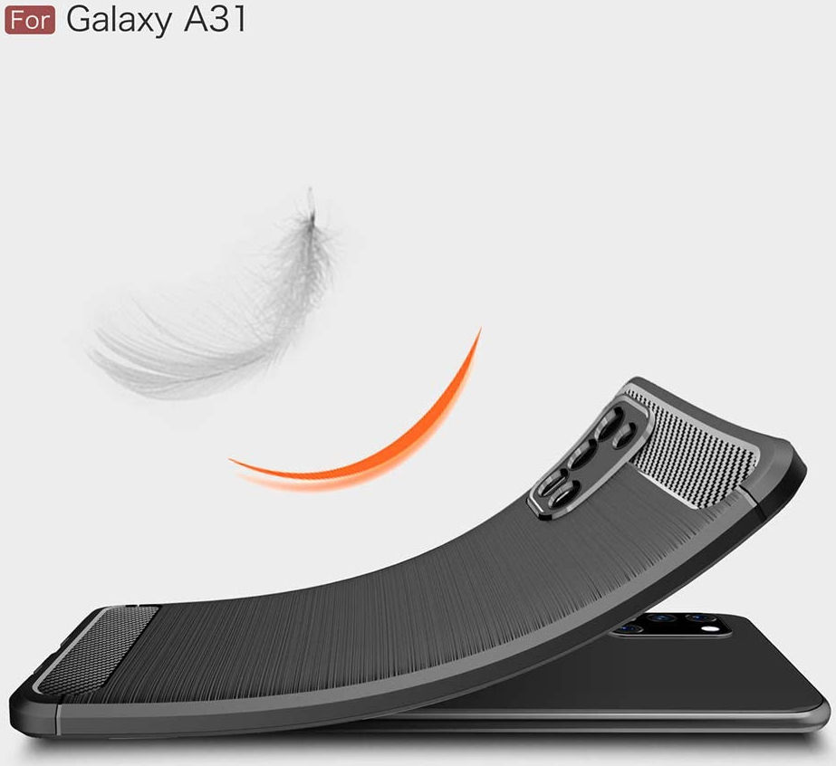 Samsung Galaxy A31 Hoesje Geborsteld TPU Flexibele Back Cover Zwart afbeelding 6