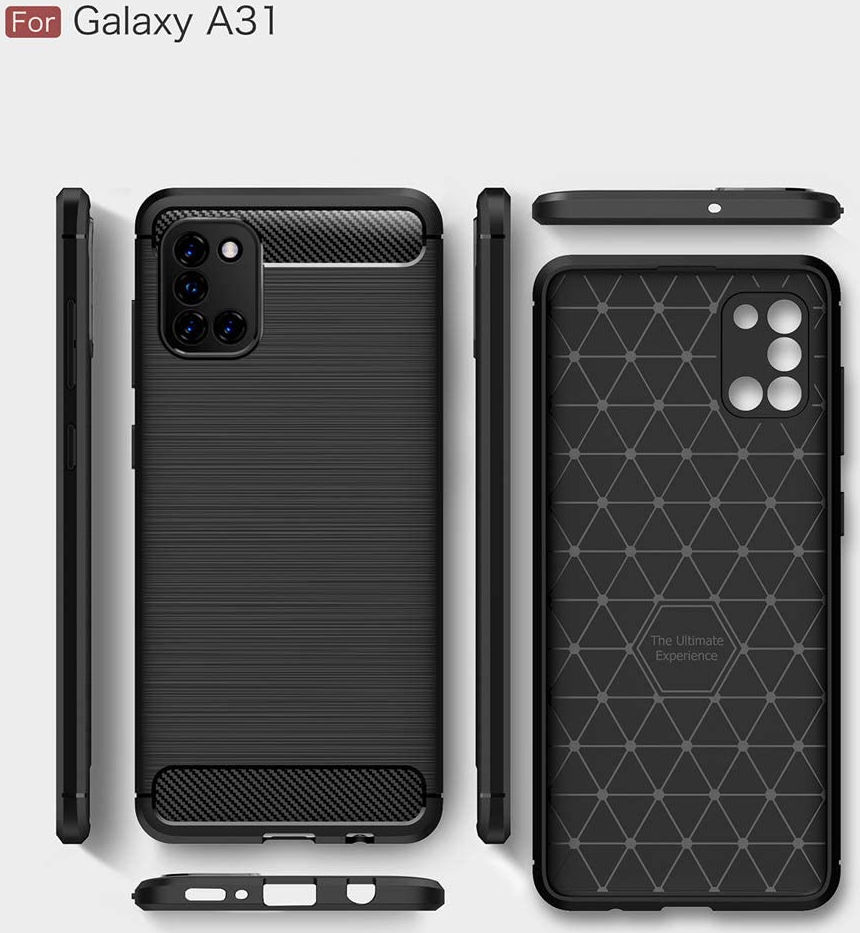 Samsung Galaxy A31 Hoesje Geborsteld TPU Flexibele Back Cover Zwart afbeelding 11