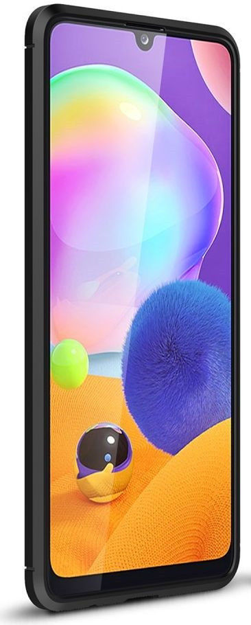 Samsung Galaxy A31 Hoesje Geborsteld TPU Flexibele Back Cover Zwart afbeelding 4