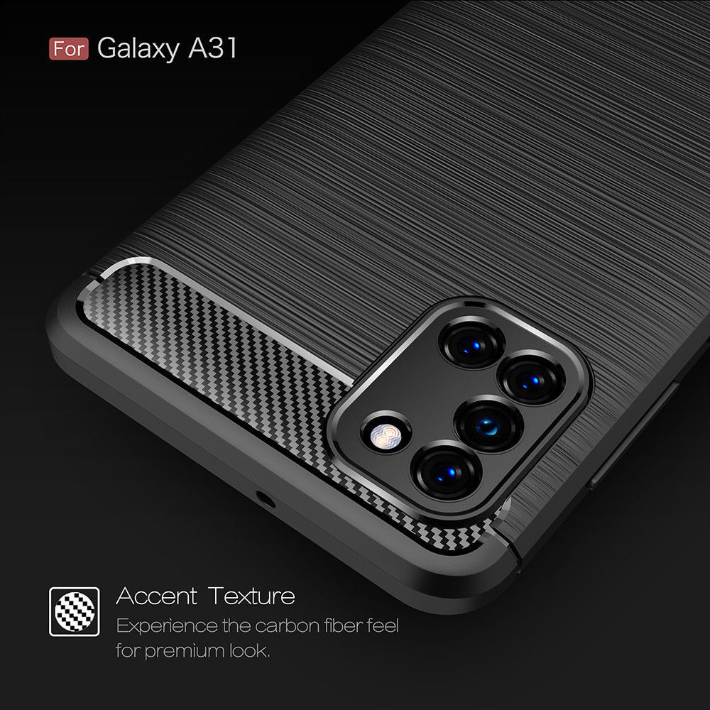 Samsung Galaxy A31 Hoesje Geborsteld TPU Flexibele Back Cover Zwart afbeelding 9