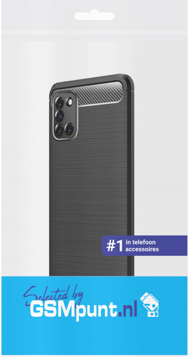 Samsung Galaxy A31 Hoesje Geborsteld TPU Flexibele Back Cover Zwart afbeelding 2