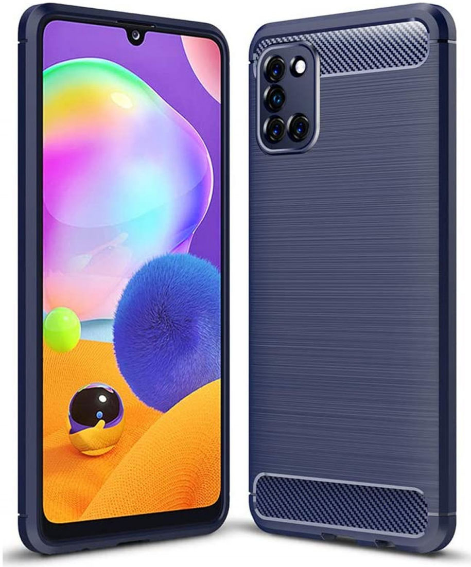 Samsung Galaxy A31 Hoesje Geborsteld TPU Flexibele Back Cover Blauw afbeelding 12