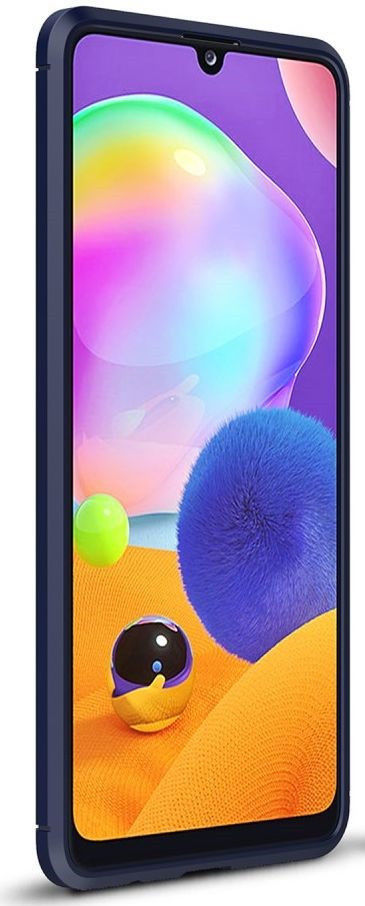 Samsung Galaxy A31 Hoesje Geborsteld TPU Flexibele Back Cover Blauw afbeelding 4