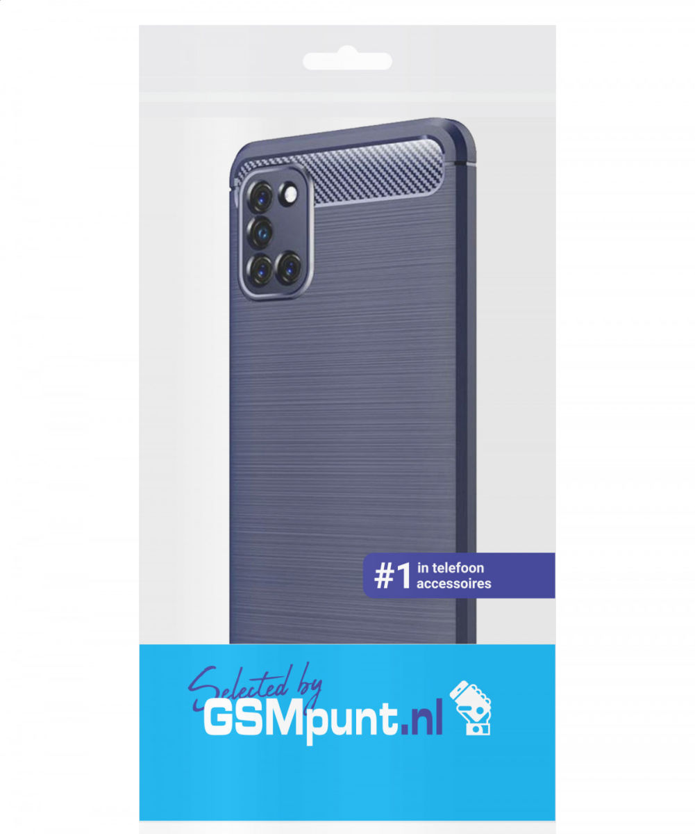Samsung Galaxy A31 Hoesje Geborsteld TPU Flexibele Back Cover Blauw afbeelding 2