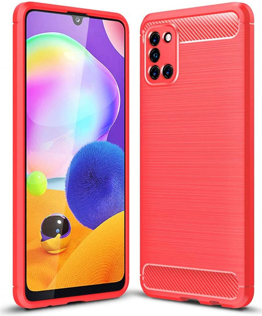 Samsung Galaxy A31 Hoesje Geborsteld TPU Flexibele Back Cover Rood afbeelding 12