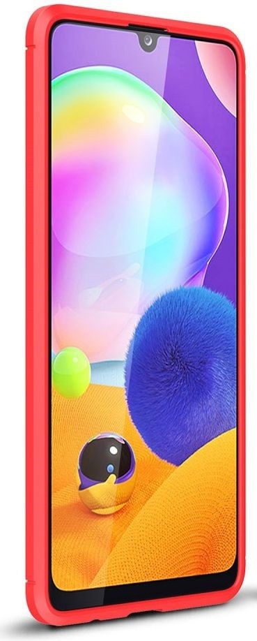 Samsung Galaxy A31 Hoesje Geborsteld TPU Flexibele Back Cover Rood afbeelding 4