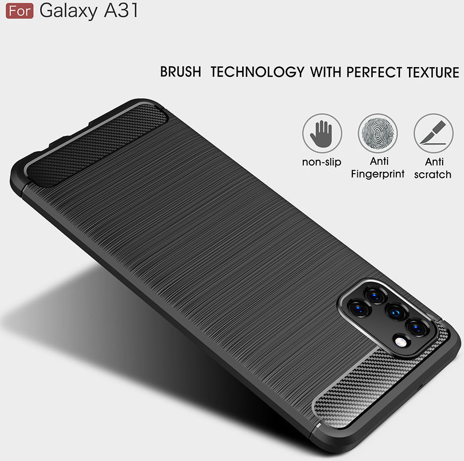Samsung Galaxy A31 Hoesje Geborsteld TPU Flexibele Back Cover Rood afbeelding 8