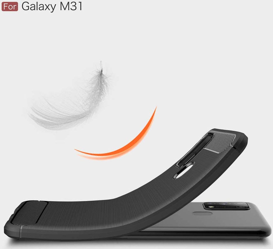 Samsung Galaxy M31 Hoesje Geborsteld TPU Flexibel Zwart afbeelding 7