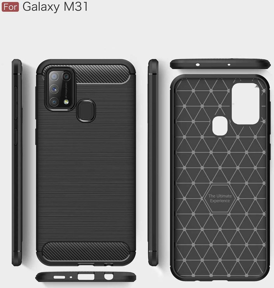 Samsung Galaxy M31 Hoesje Geborsteld TPU Flexibel Zwart afbeelding 8