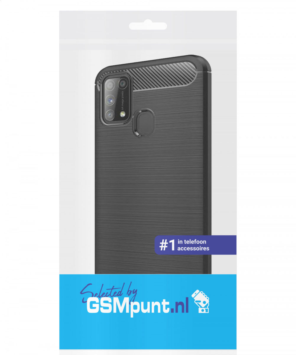 Samsung Galaxy M31 Hoesje Geborsteld TPU Flexibel Zwart afbeelding 2