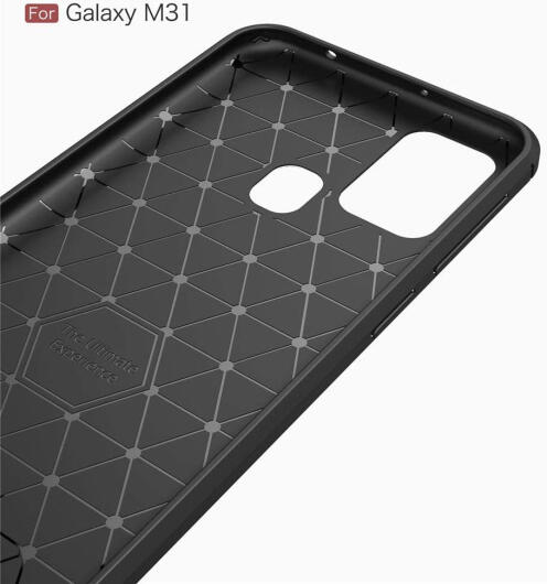 Samsung Galaxy M31 Hoesje Geborsteld TPU Flexibel Zwart afbeelding 5