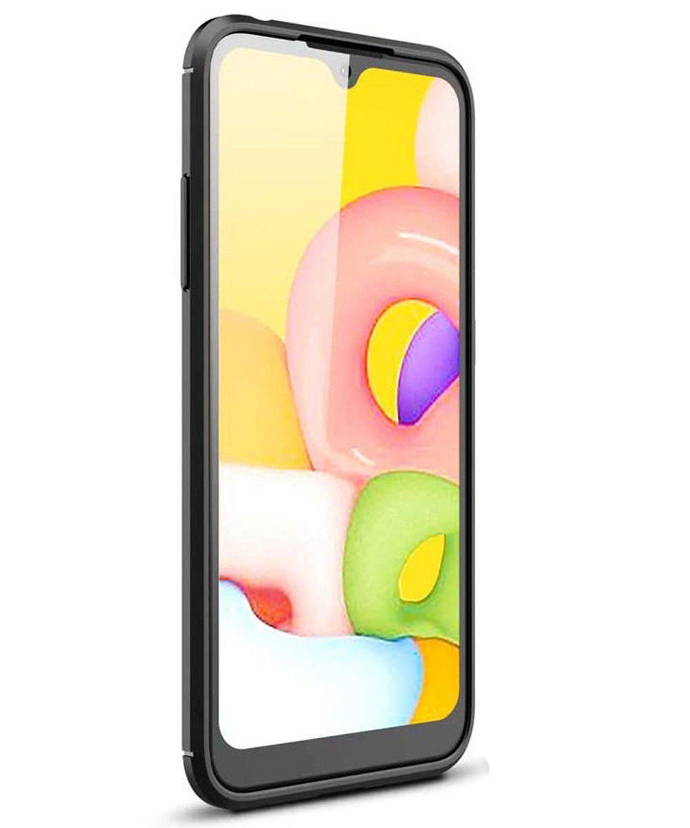 Samsung Galaxy A01 Hoesje Geborsteld TPU Flexibel Zwart afbeelding 4