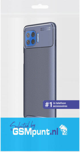 Motorola Moto G 5G Plus Siliconen Carbon Hoesje Blauw afbeelding 3