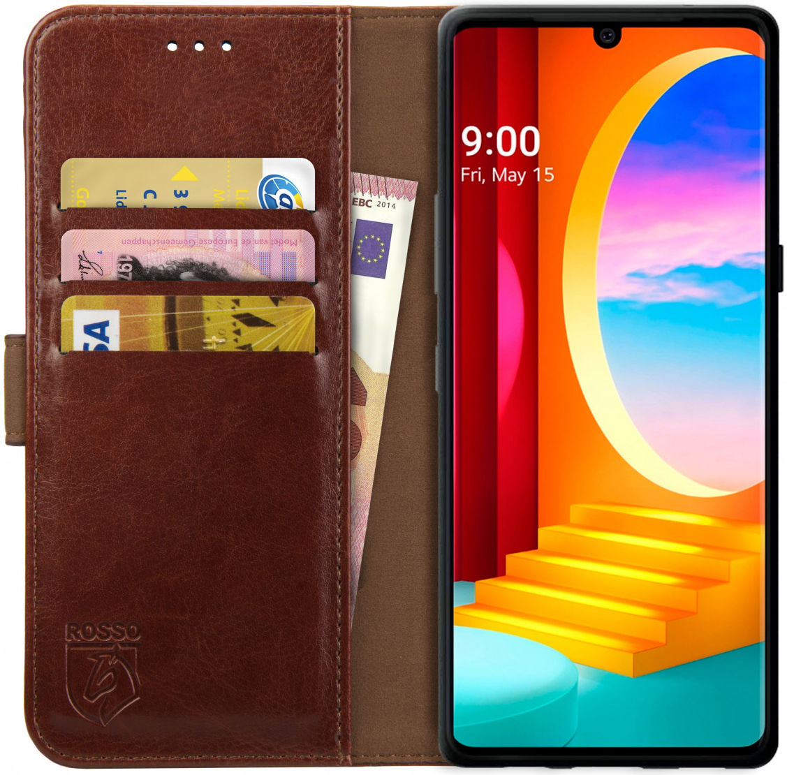 Rosso Element LG Velvet Hoesje Book Cover Wallet Case Bruin afbeelding 1