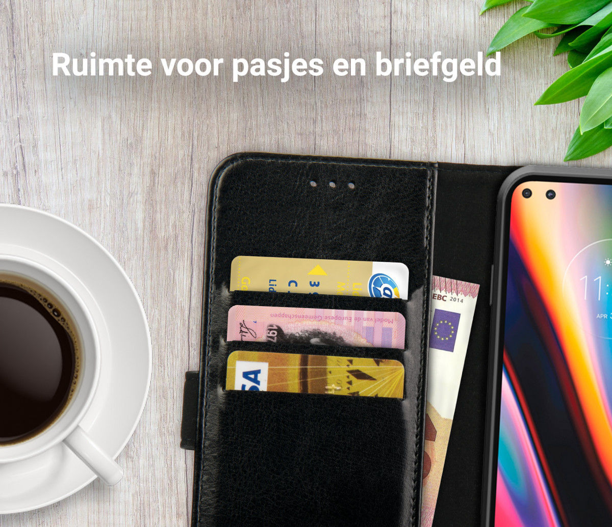 Rosso Element Motorola Moto G 5G Plus Hoesje Book Cover Zwart afbeelding 9