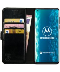 Rosso Element Motorola Edge Hoesje Book Cover Wallet Case Zwart
