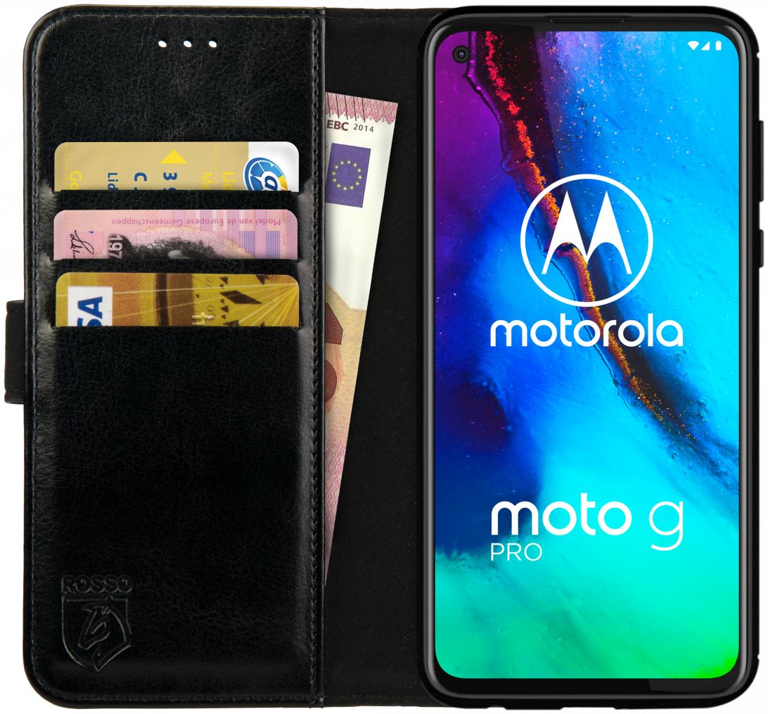 Rosso Element Motorola Moto G Pro Hoesje Book Cover Zwart afbeelding 1