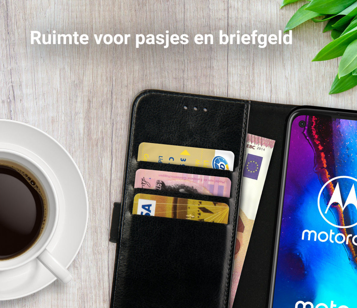 Rosso Element Motorola Moto G Pro Hoesje Book Cover Zwart afbeelding 9